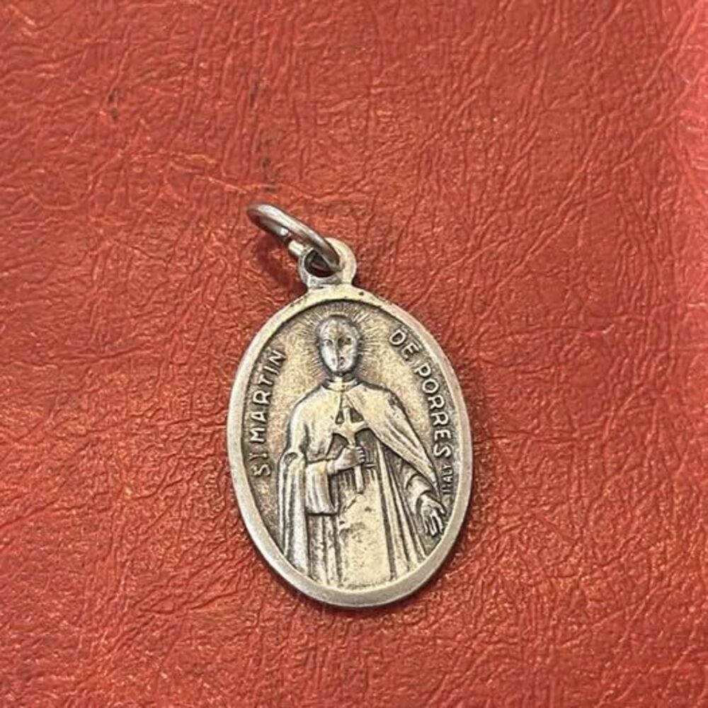 Vintage St. Martin de Porres Medal Pendant - Authentic Italy Catholic Protection